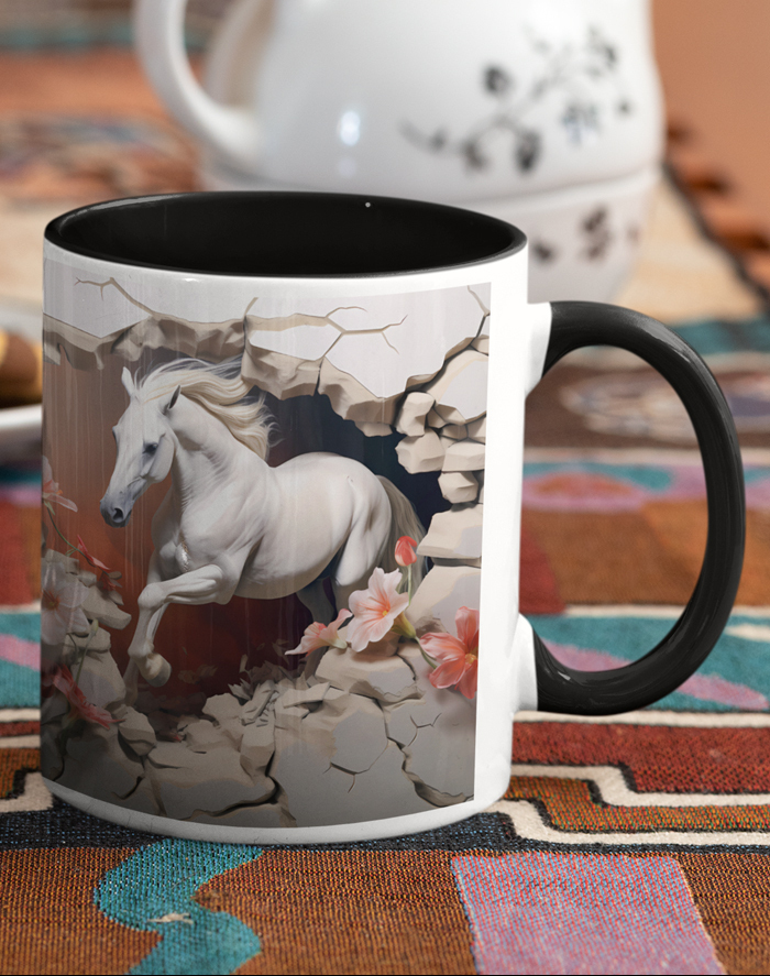 Keramický hrnek s koněm