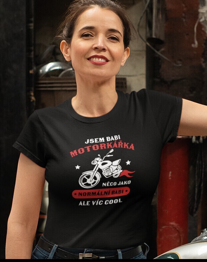 Dámske tričko Som babka motorkárka