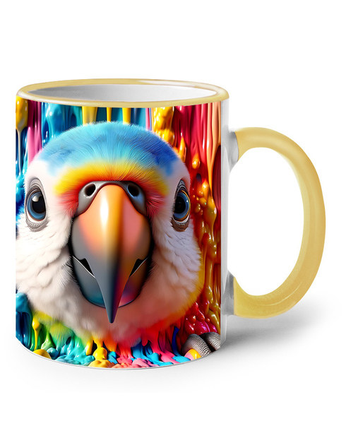 Keramický hrnek s papouškem