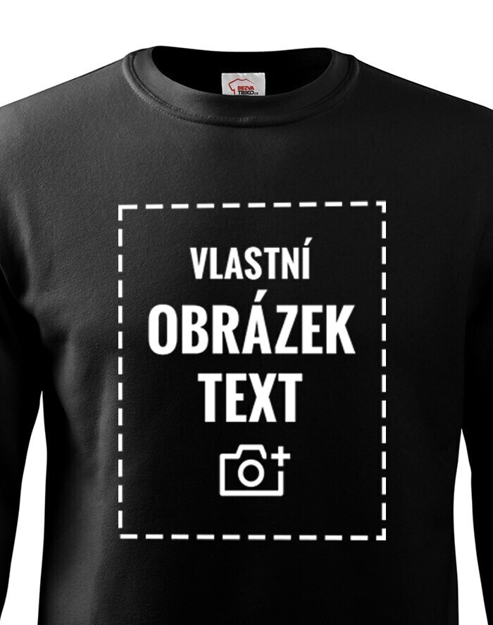 Pánská mikina bez kapuce s vlastním potiskem