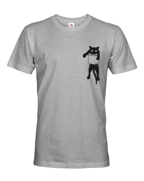 Pánské tričko s mačkou vo vrecku