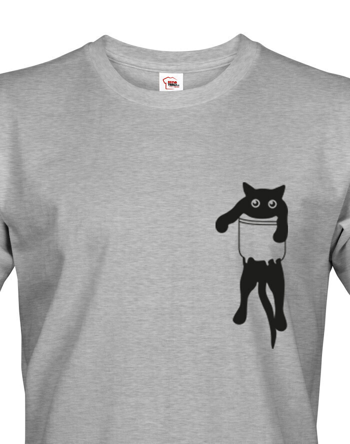 Pánské tričko s mačkou vo vrecku