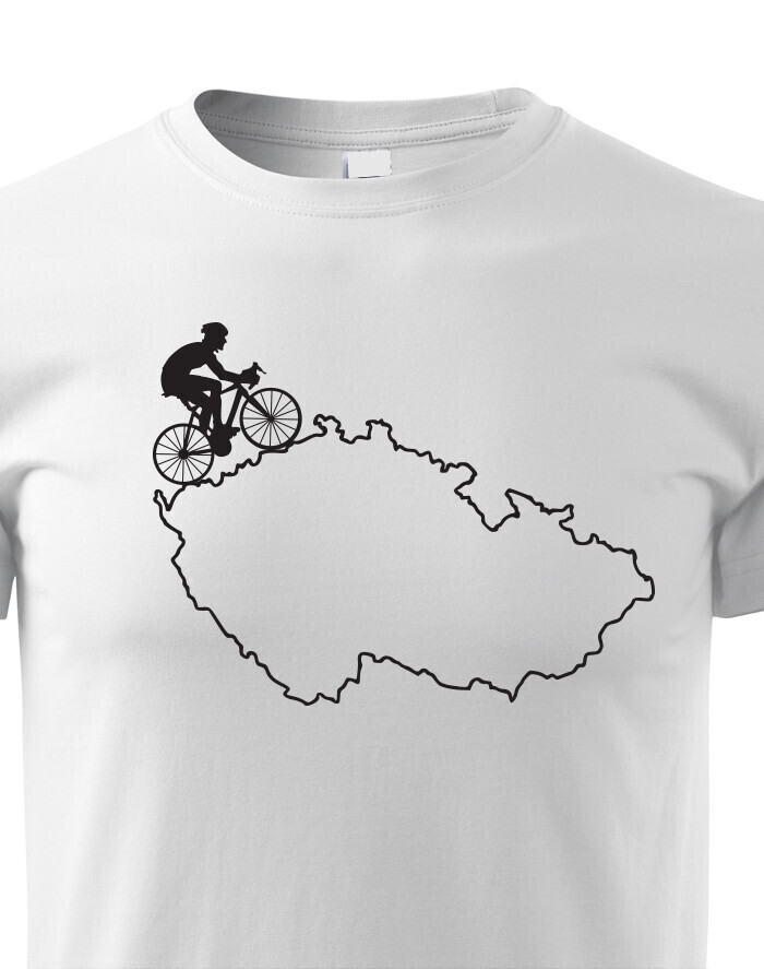 Dětské tričko pro cyklisty s mapou ČR