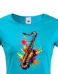 Dámské tričko - barevný saxofon