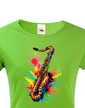 Dámské tričko - barevný saxofon