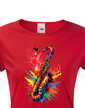 Dámské tričko - barevný saxofon