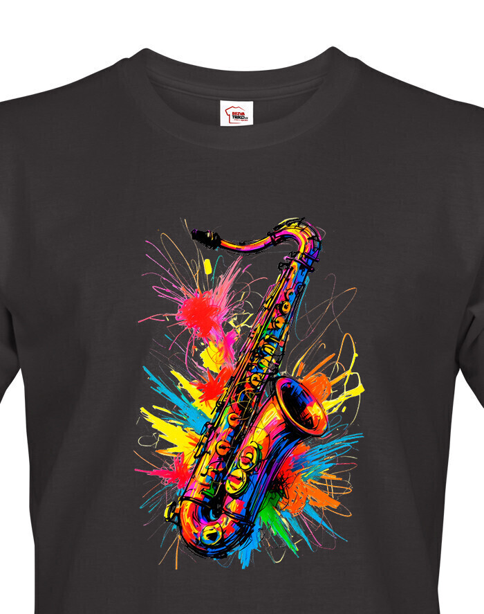 Pánské tričko - barevný saxofon