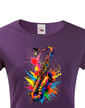 Dámské tričko - barevný saxofon