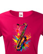 Dámské tričko - barevný saxofon