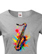Dámské tričko - barevný saxofon