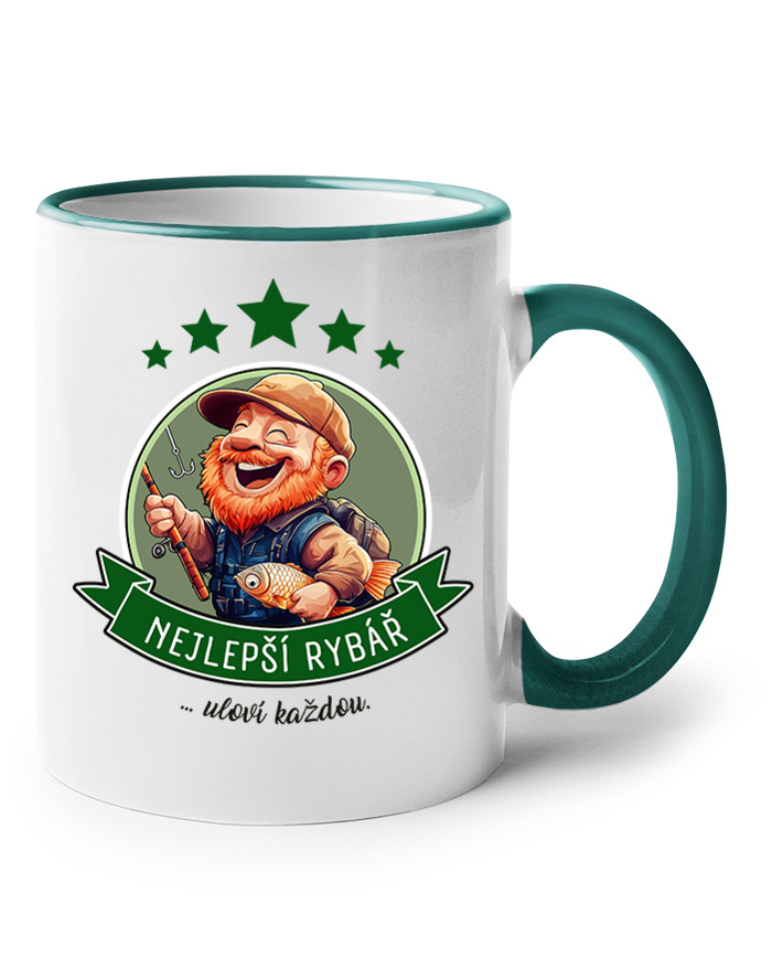 Keramický hrnek Nejlepší rybář, uloví každou