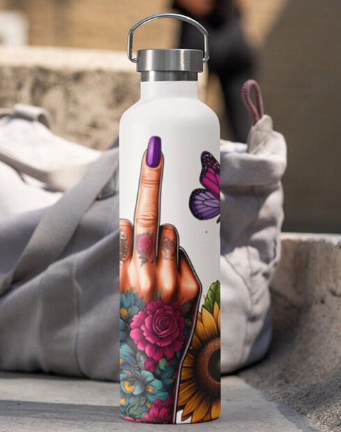 Termoska s bambusovým víčkem - Fuck off