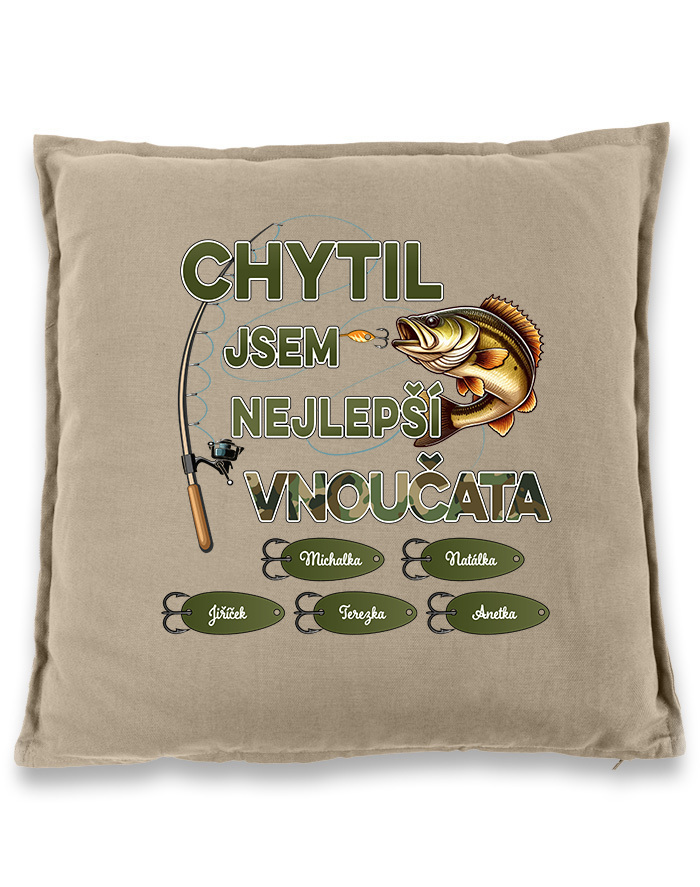 Polštář pro rybáře Chytil jsem nejlepší vnoučata