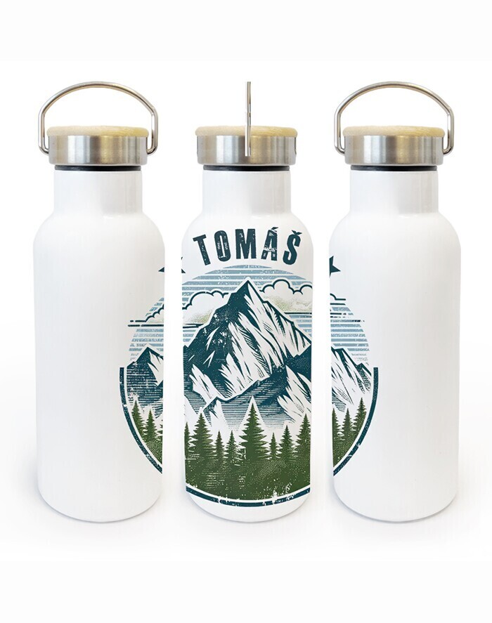 Termoska s bambusovým vekom pre cestovateľov