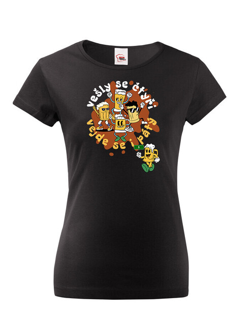 Dámské tričko Vešly se čtyři, vejde se i pátý