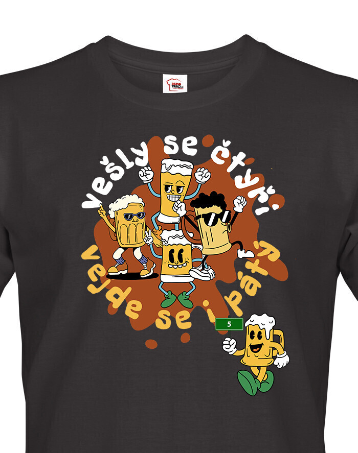 Pánské tričko Vešly se čtyři, vejde se i pátý