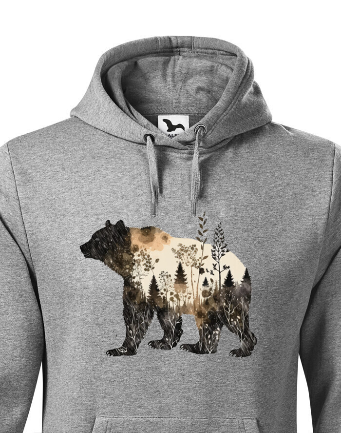 Pánská mikina medvěd v lese