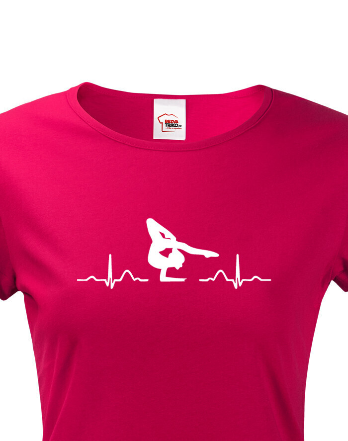 Dámske tričko s tlkotom srdca Gymnastky