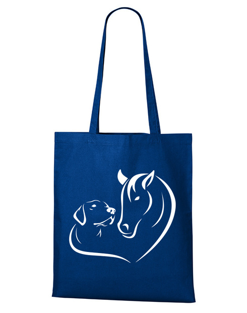 Plátěná taška Srdce kůň a pes