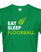 Pánske tričko s potlačou Eat, sleep, florbal