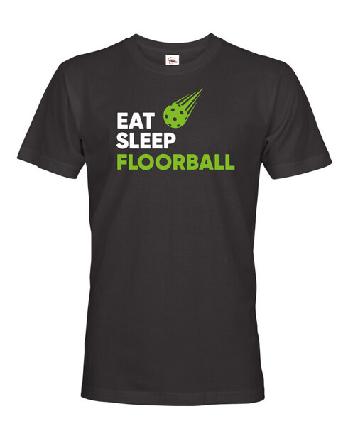 Pánske tričko s potlačou Eat, sleep, florbal