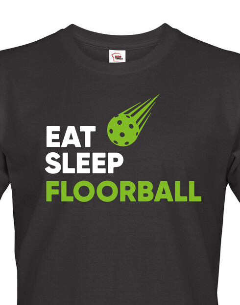 Pánske tričko s potlačou Eat, sleep, florbal