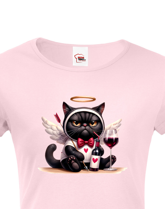 Dámské tričko Valentýnská kočka