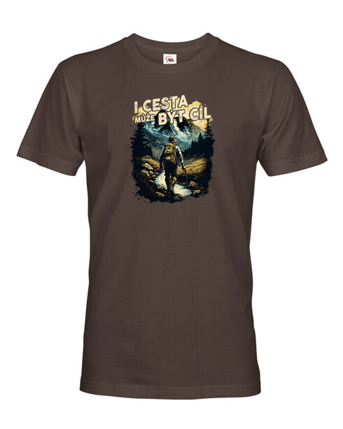 Pánské triko s citátem I cesta může být cíl