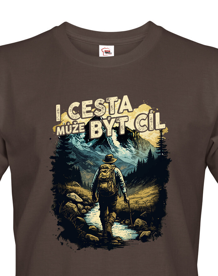 Pánské triko s citátem I cesta může být cíl
