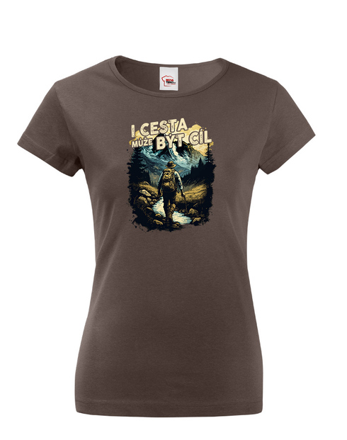 Dámské triko s citátem I cesta může být cíl