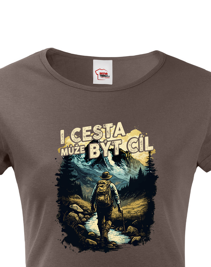 Dámské triko s citátem I cesta může být cíl