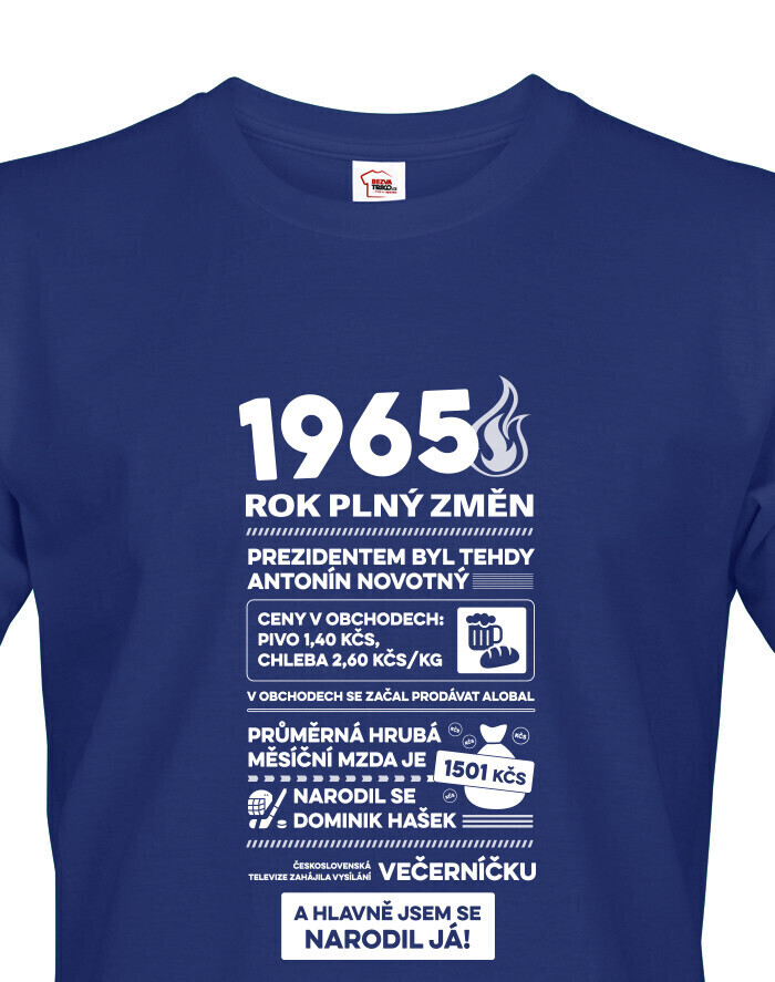 Pánske tričko 1965 rok plný zmien