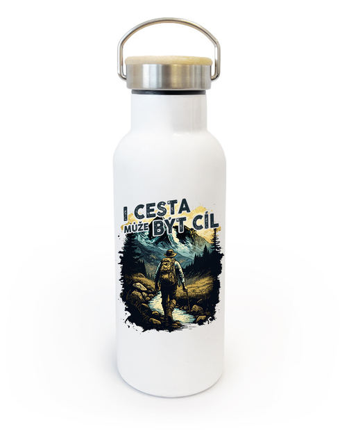 Termoska s bambusovým viečkom Aj cesta môže byť cieľ