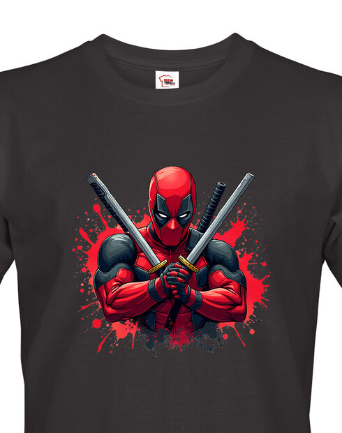 Pánske tričko DEADPOOL postoj s mečmi