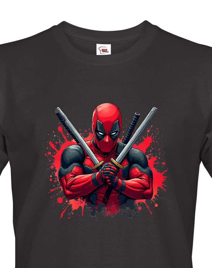 Pánske tričko DEADPOOL postoj s mečmi