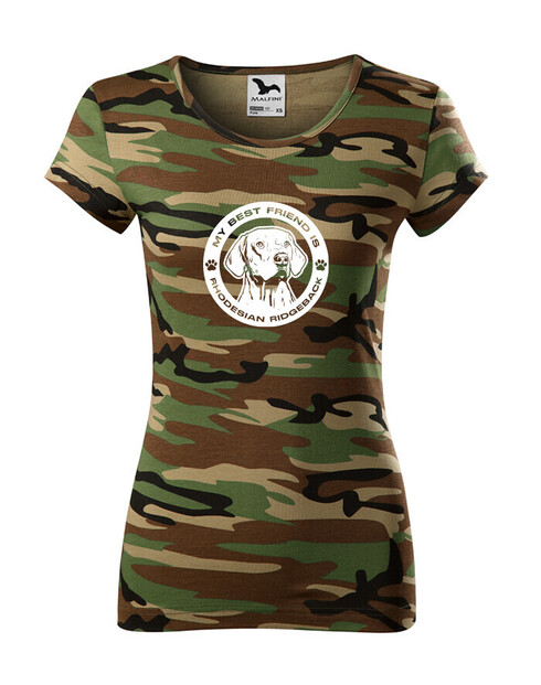 Dámské tričko Rhodéský ridgeback guľatý motív