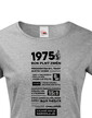 Dámske tričko narodeninové noviny 1975
