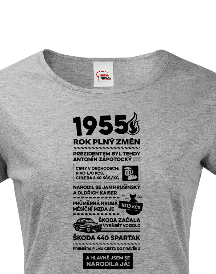 Dámske tričko narodeninové noviny 1955