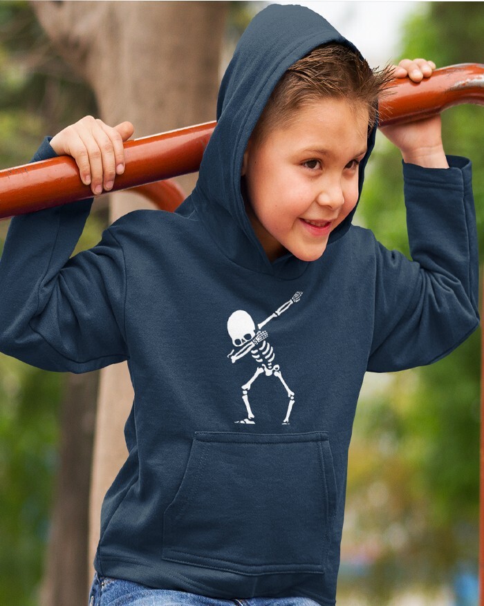 Detská mikina s potlačou kostry