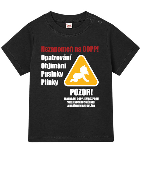 Tričko pro miminka s pravidlami starostlivosti