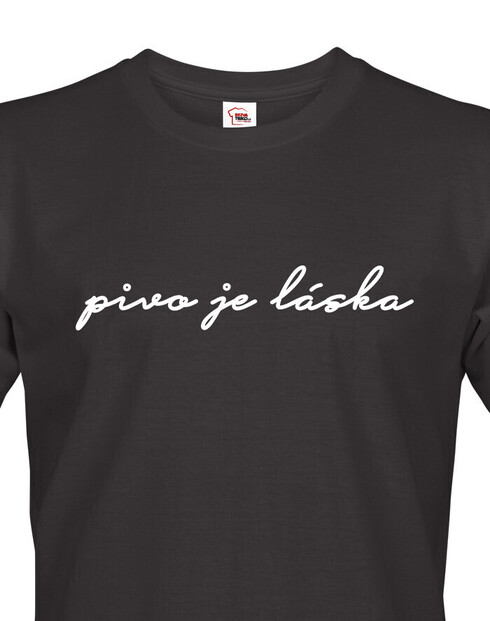Pánske tričko s potlačou Pivo je láska