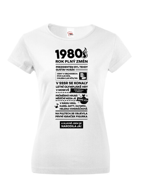 Pánské tričko narozeninové noviny 1980