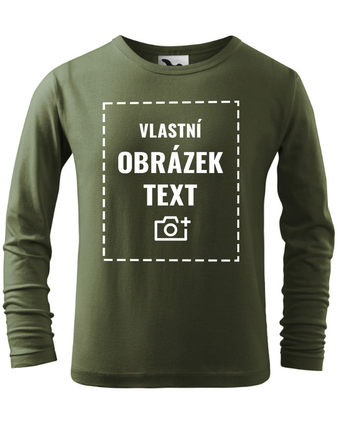 Detské tričko s dlouhým rukávom a vlastnou potlačou