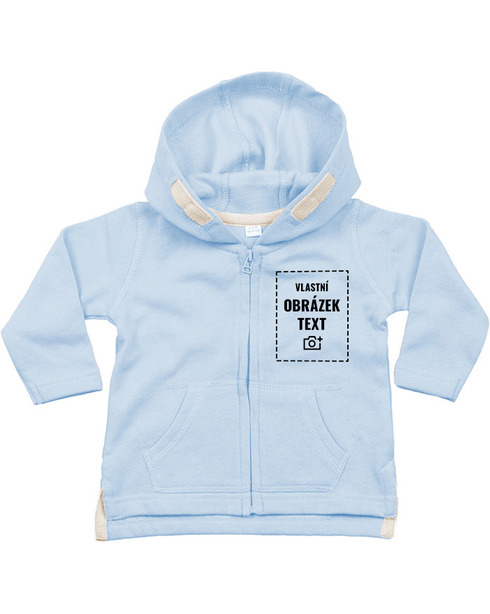 Detská mikina na zips s kapucňou s vlastnou potlačou