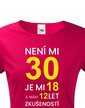 Dámske tričko k 30. narodeninám