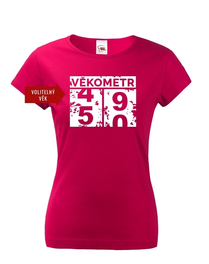 Dámské tričko Vekometer k 50. narodeninám