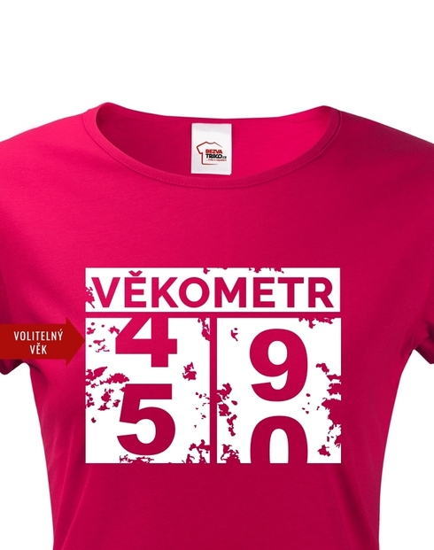 Dámské tričko Vekometer k 50. narodeninám