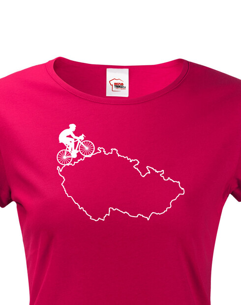 Dámské tričko pre cyklistov s mapou Čr