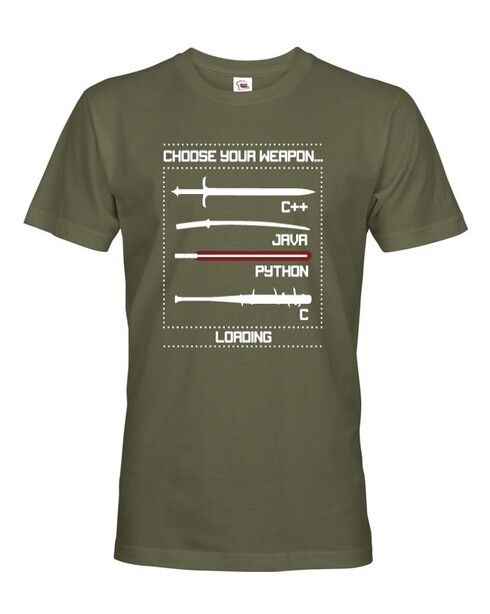 Pánske tričko pre programátorov Choose your weapon