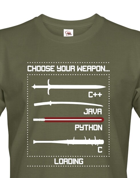 Pánske tričko pre programátorov Choose your weapon